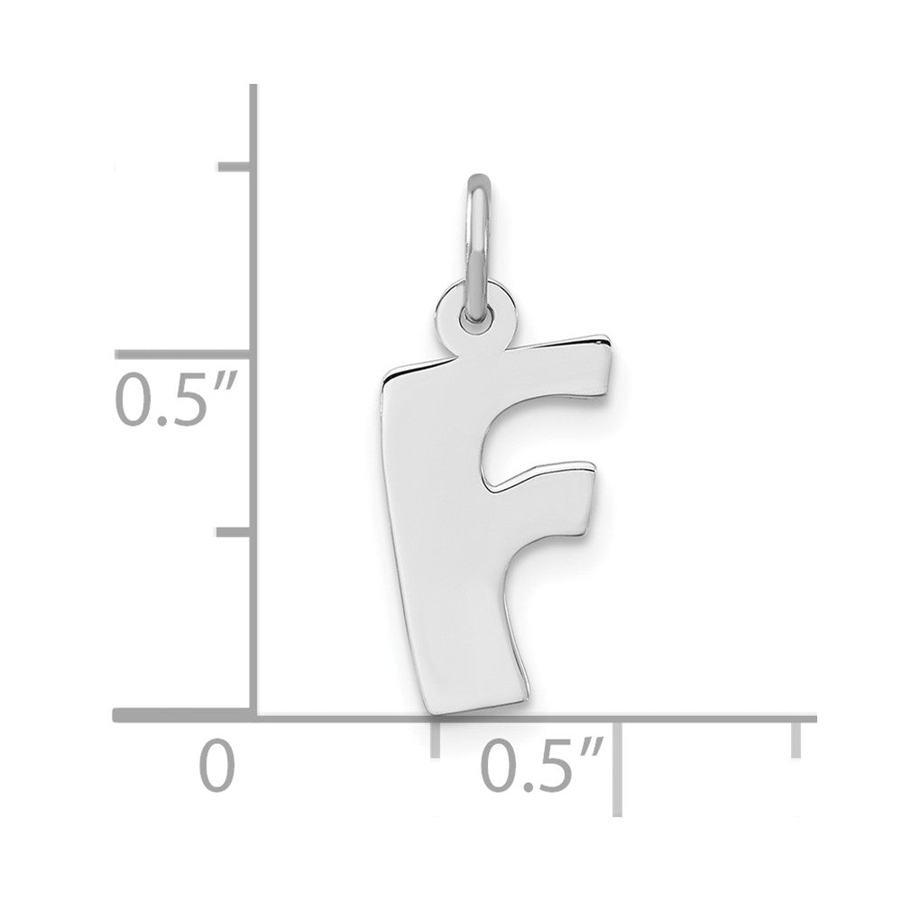 Sterling Silver Bubble Block Initial F Charm