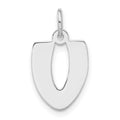 Sterling Silver Polished Bubble Block Initial V Charm