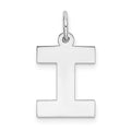 Sterling Silver Rhodium-plated Block Letter I Initial Charm