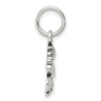 Sterling Silver Antique I (heart) Softball Charm