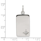 Sterling Silver CZ Polished Rectangle Charm