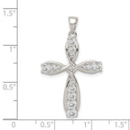 Sterling Silver Rhodium-plated CZ Cross Pendant