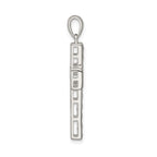 Sterling Silver Rhodium-plated CZ Latin Cross Pendant
