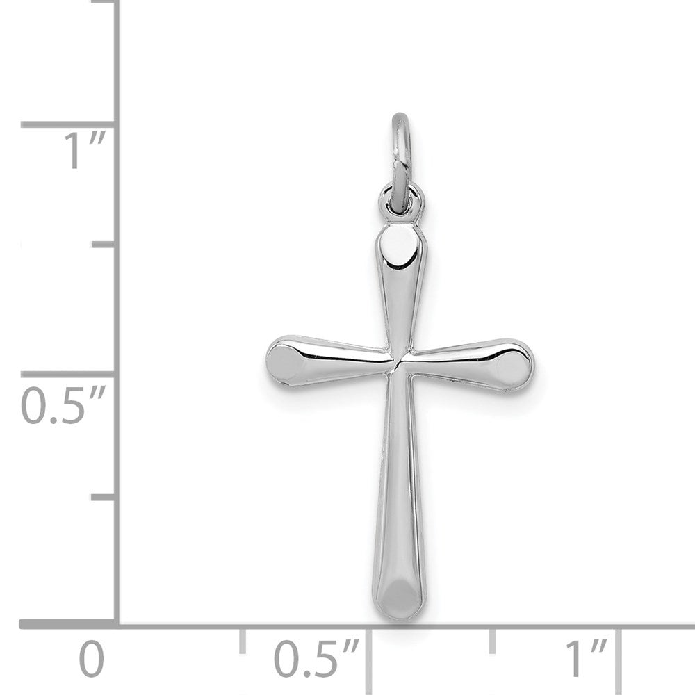 Sterling Silver Platinum-plated Cross Charm
