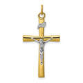 Sterling Silver Platinum-plated & 18k Gold-plated Crucifix Pendant