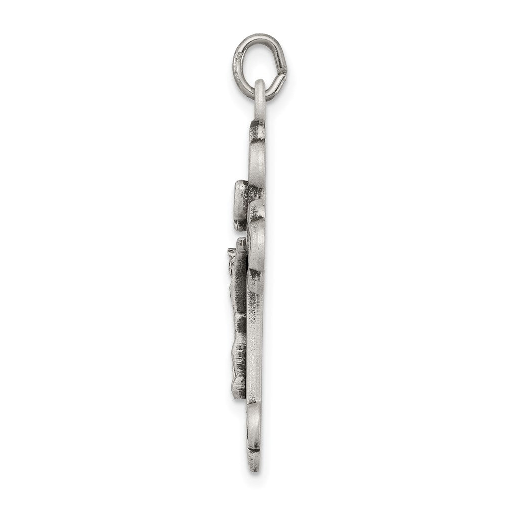 Sterling Silver Antiqued INRI Crucifix Pendant