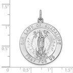 Sterling Silver Rhodium-plated Our Lady of Guadalupe Medal