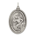 Sterling Silver Antiqued Saint Christopher Medal