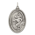 Sterling Silver Antiqued Saint Christopher Medal