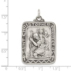 Sterling Silver Antiqued Saint Christopher Medal
