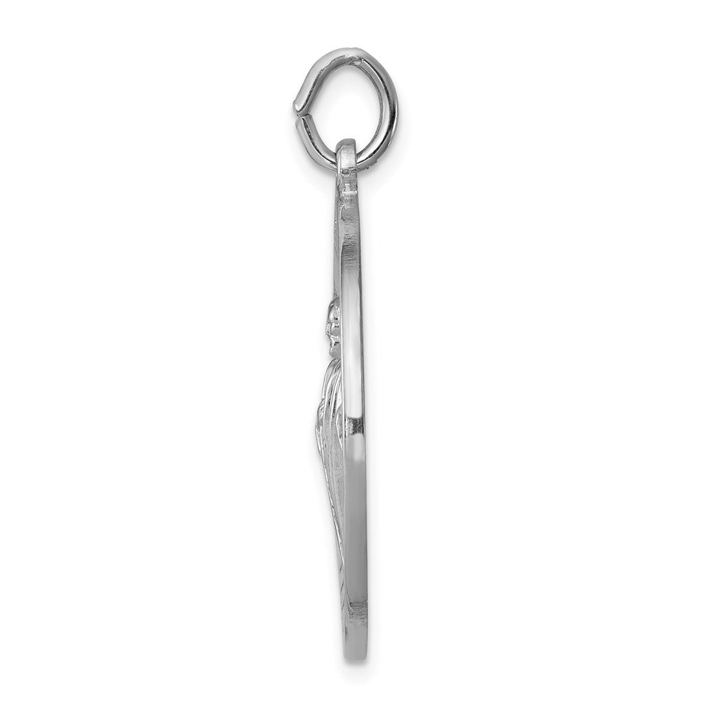 Sterling Silver Rhodium-plated Saint Jude Thaddeus Medal