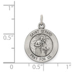 Sterling Silver Antiqued Saint Gerard Medal
