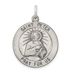 Sterling Silver Antiqued Saint Peter Medal