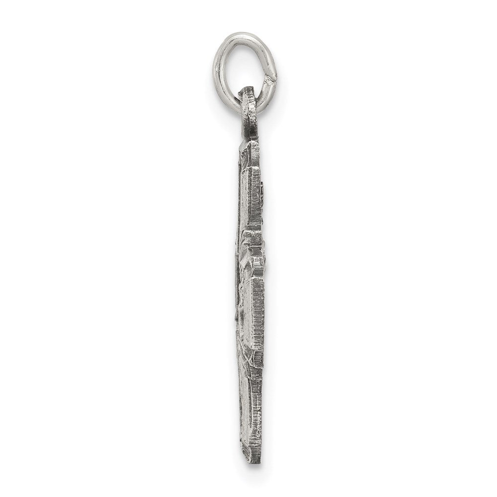 Sterling Silver Antiqued Reversible 4-way Medal