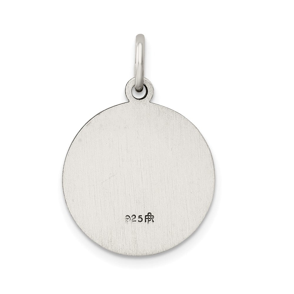 Sterling Silver Antiqued Polished/Matte Holy Communion Pendant