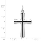 Sterling Silver Platinum-plated Enamel Cross Pendant