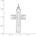 Sterling Silver Platinum-plated Latin Cross Pendant