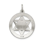 Sterling Silver Antiqued Star of David Disc Charm