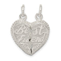 Sterling Silver Best Friend 2-piece Break apart Heart Charm
