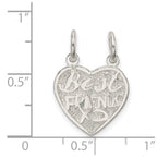 Sterling Silver Best Friends 2-piece break apart Heart Charm