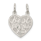 Sterling Silver Best Friends 2-piece break apart Heart Charm