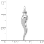 Sterling Silver Rhodium-plated Italian Horn Pendant