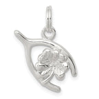 Sterling Silver Four Leaf Clover & Wishbone