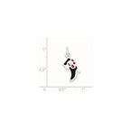 Sterling Silver Black & Red Enameled Boot Charm