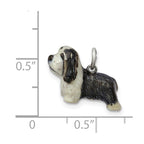 Sterling Silver Enameled Bearded Collie Charm
