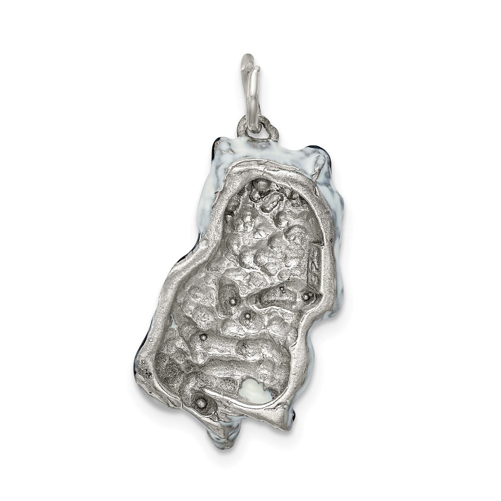 Sterling Silver Enameled Black & White Cat Charm