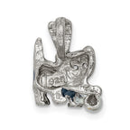 Silver Enamel Grey & White Cat Pendant playing with Ball