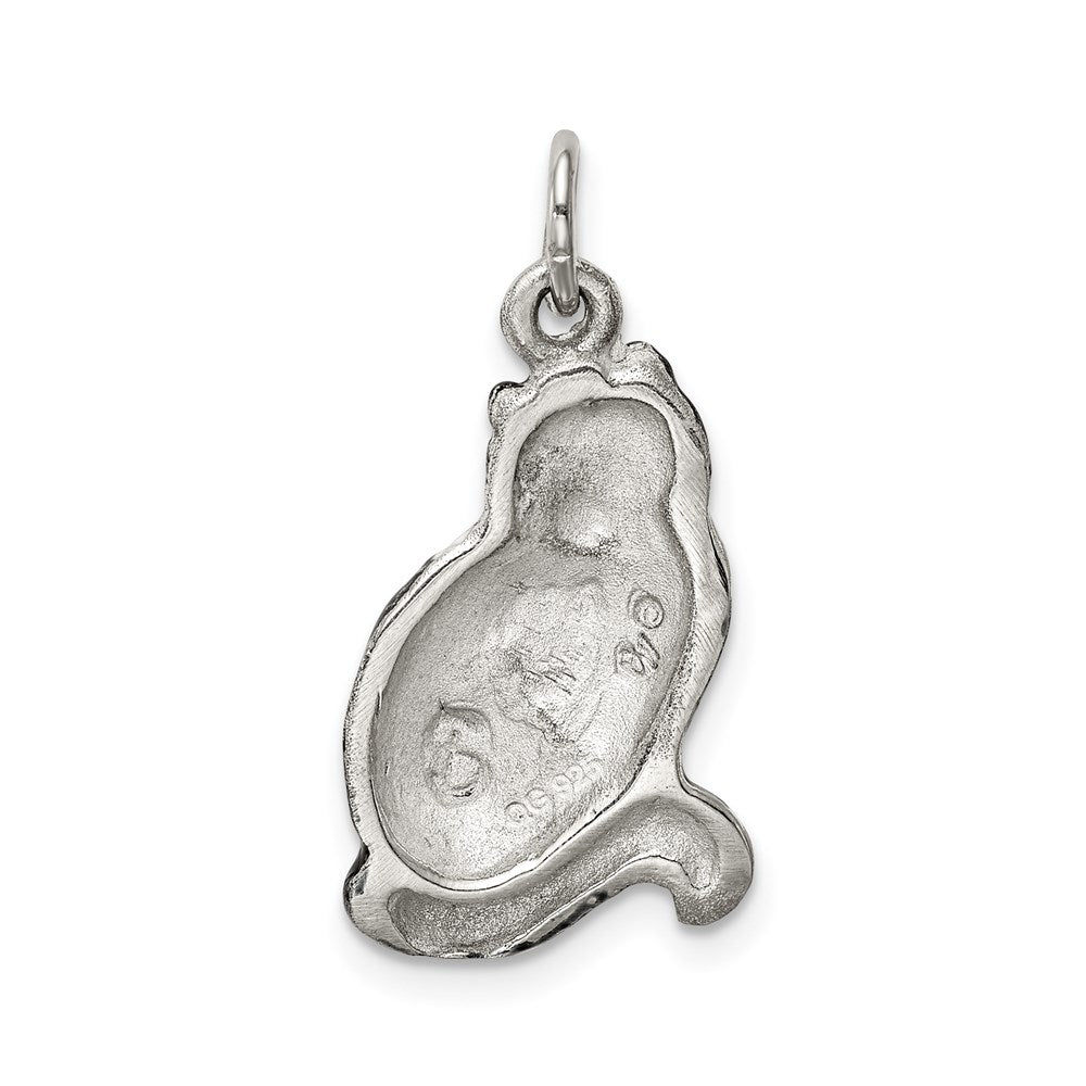 Silver Enamel Black & White Cat Charm