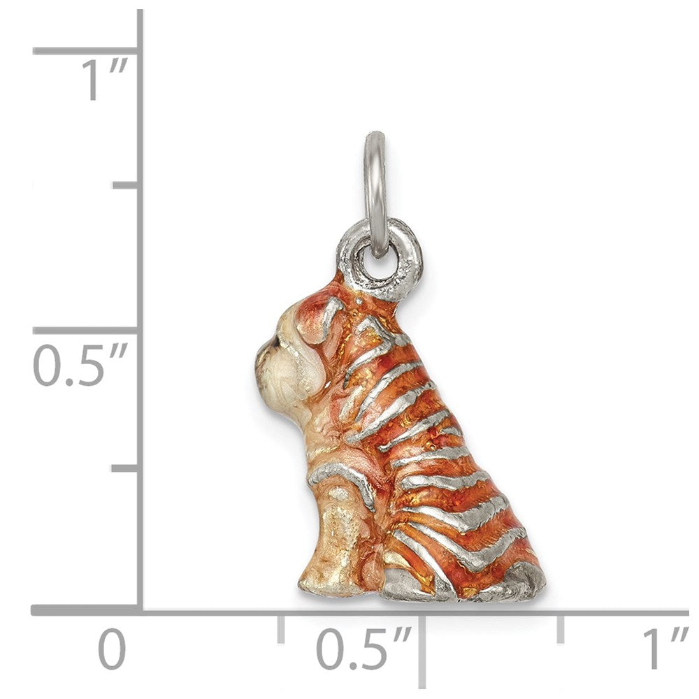 Sterling Silver Enameled Shar Pei Charm