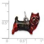 Sterling Silver Enameled Brown & Sable Cairn Terrier Charm