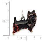 Sterling Silver Enameled Brown & Black Cairn Terrier Charm