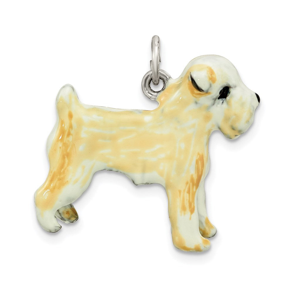 Silver Enamel Soft Coated Wheaton Terrier Charm