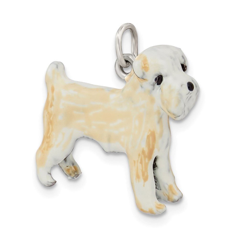 Silver Enamel Soft Coated Wheaton Terrier Charm