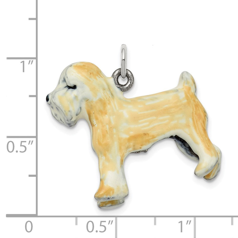 Silver Enamel Soft Coated Wheaton Terrier Charm