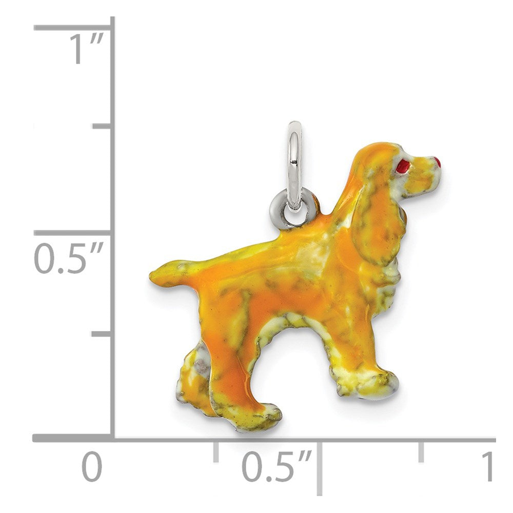 Sterling Silver Enameled Small Cocker Spaniel Charm