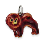 Sterling Silver Enameled Chow Dog Charm