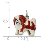 Sterling Silver Enameled Coton De Tulear Charm