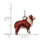 Sterling Silver Enameled Small Collie Charm