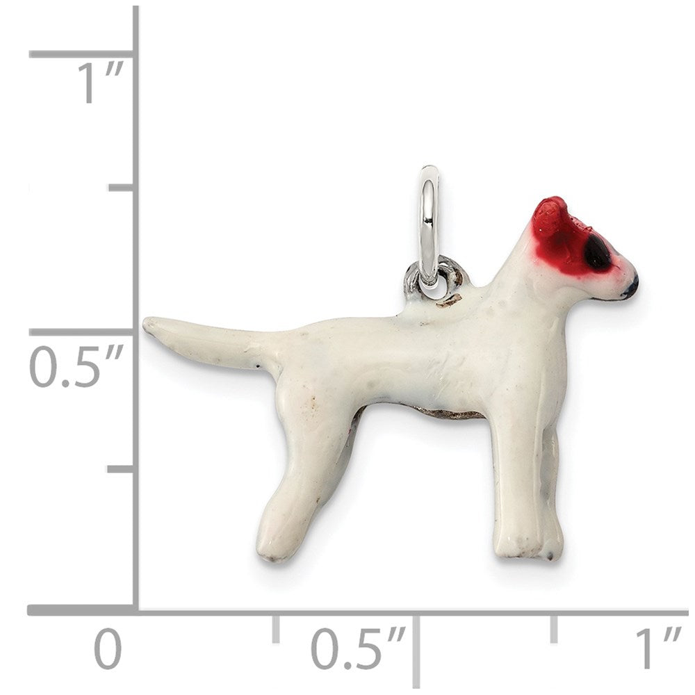 Sterling Silver Enameled Jack Russell Charm
