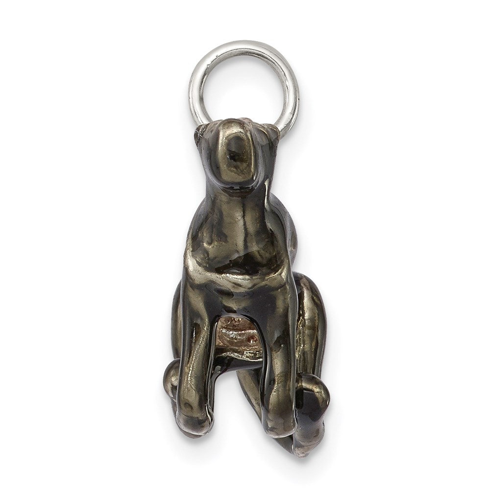 Silver Enamel Medium Greyhound Charm