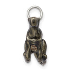 Silver Enamel Medium Greyhound Charm
