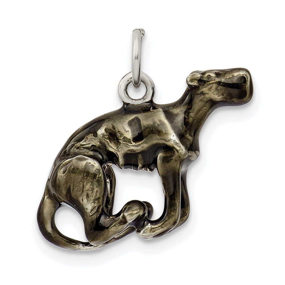 Silver Enamel Medium Greyhound Charm