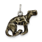Silver Enamel Medium Greyhound Charm