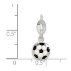 Sterling Silver Enameled Soccer Ball Charm
