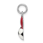 Sterling Silver Rhodium-platedEnamel I Heart Soccer Ball Charm