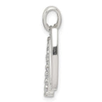 Sterling Silver CZ Letter W Initial Pendant